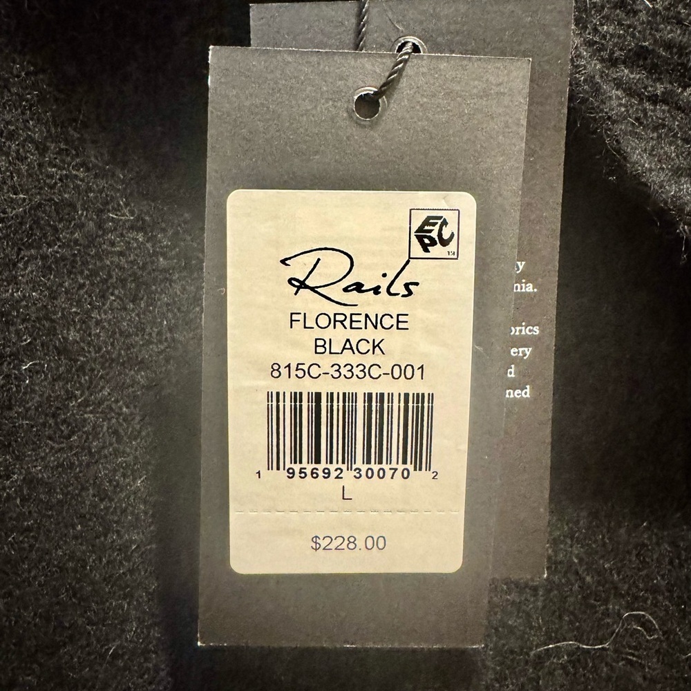 Rails NWT XL Alpaca Florence Sweater Black Off the Shoulder - Picture 6 of 7